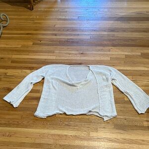 Skif Cream Cotton Oversized Knit Sweater Size M